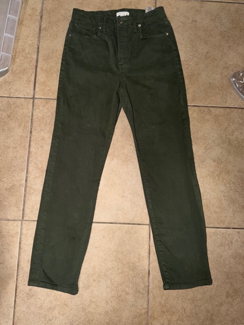 Good American Women’s Jeans Size 6/28 Olive Green High Rise Straight Leg